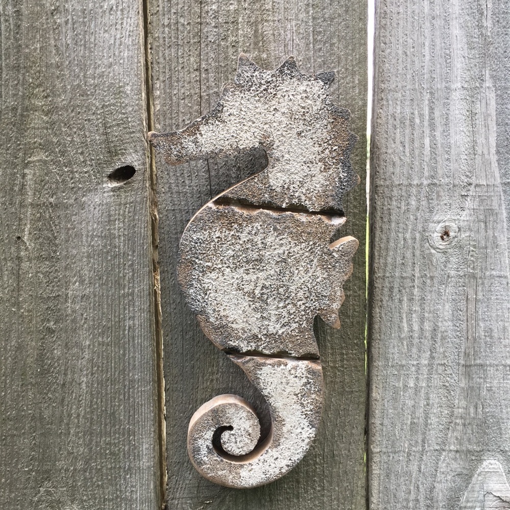 Rustic White Seahorse Wall Decor - Home Wall Accent